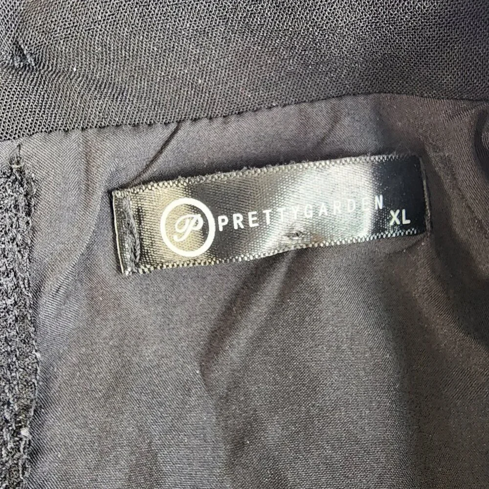 PrettyGarden Womens Black Romper Size XL One Piece Shorts Pockets Cute Spring - Picture 4 of 11